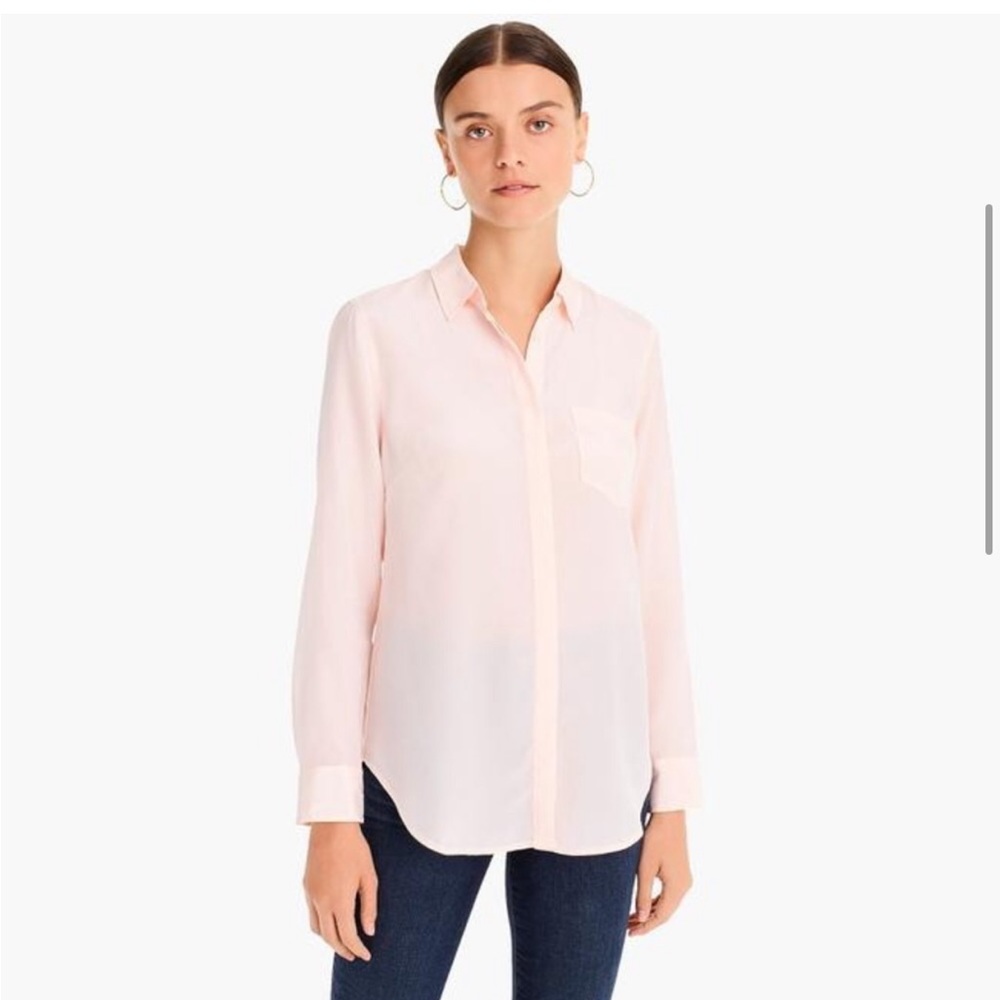 J. CREW - NWT Silk Button Up - Petal - Picture 2 of 9